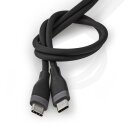 Silikon USB Typ C Kabel Schnellladen Ladekabel 60W 1,5m Smartphone Handy Kabel schwarz