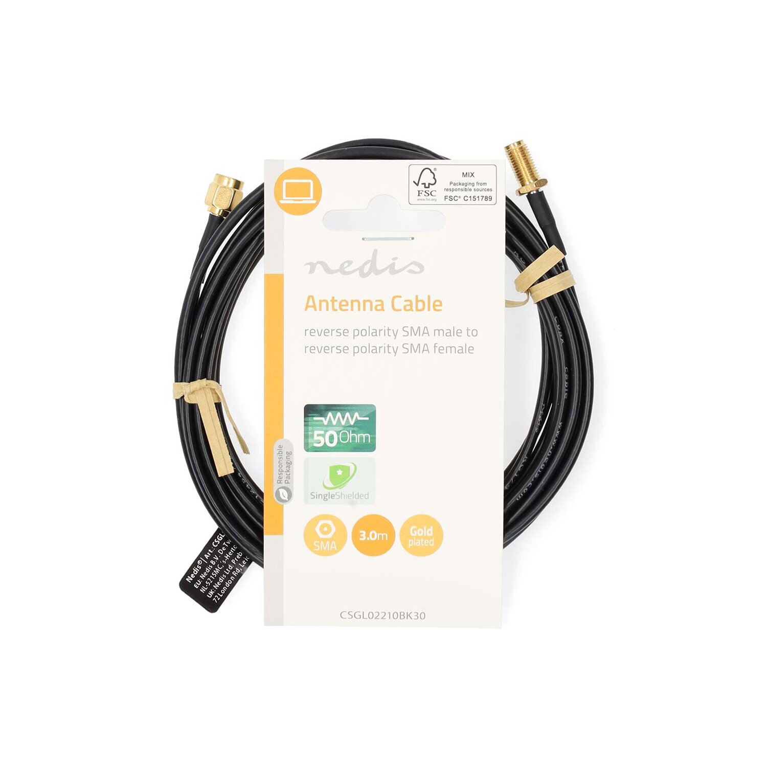 3m RP SMA Stecker Buchse Kabel Verlängerungskabel Wlan WiFi Antenne , 4,40