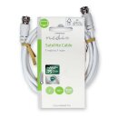 1m F-Stecker Kabel Antennenkabel Sat DVB-S2 DVBS2 Fernseher weiß 75Ohm
