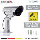 Dummy Cam Kameraattrappe mit blinkender LED CCTV Außen Outdoor Wand