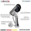 Dummy Cam Kameraattrappe mit blinkender LED CCTV Außen Outdoor Wand