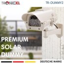 Dummy Premium Solar Überwachungs Kamera Attrappe Außen blinkende LED