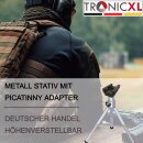 Gewehrstativ Stativ + Picatinny Adapter Schiene Tripod Dreibein Gewehr Ständer Halterung