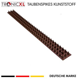 20x BRAUN Taubenstreifen 50cm = 10m Taubenspikes Vogelabwehr Vogel Abwehr Spikes