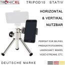 Tripod 10 S Smartphone Stativ Tisch Kamerastativ für Apple iPhone Samsung Galaxy Xiaomi Handys Huawei ZTE LG Nokia Cubot etc
