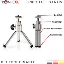 Tripod 10 S Smartphone Stativ Tisch Kamerastativ für Apple iPhone Samsung Galaxy Xiaomi Handys Huawei ZTE LG Nokia Cubot etc