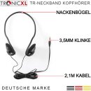 2 Stück Kopfhörer Nackenbügel Neckband Stereo Kopfbügel Headphones 3,5mm Klinke für TV Smartphone Handy MP3 Fernseher mit Kabel