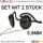 2 Stück Kopfhörer Nackenbügel Neckband Stereo Kopfbügel Headphones 3,5mm Klinke für TV Smartphone Handy MP3 Fernseher mit Kabel