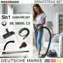 Kombidüse + Rohr + Handgriff + Staubsaugerschlauch kompatibel mit Miele C2 Complete C3 S8 S8340 S8430 SERIES 10563760 7863552 7863553 7863554 7863555 Bodendüse