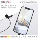 3,5mm Klinke Ansteckmikrofon Lavalier Ansteck Mikrofon für Smartphone Handy Kamera Camcorder Laptop I Interview Video Live-Streaming