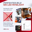 120 LED XL Ringlicht für Stativ I Ring Light mit Handyhalter Smartphone ohne Tripod 1/4" Adapter I für YouTube Video Streaming Smartphone TikTok Live-Streaming