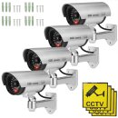 4x Dummy Cam Kamera attrappe mit blinkender LED CCTV...