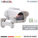 2x Dummy Premium Solar Überwachungs Kamera Attrappe Außen blinkende LED