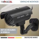 2x Dummy Kamera schwarz Attrappe Außenbereich Kameraattrappe CCTV