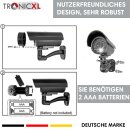 4x Dummy Kamera schwarz Attrappe Aussenbereich Kameraattrappe Fake  CCTV