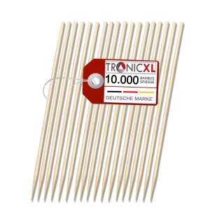 10.000x XL Bambusspieß 500x6mm Holzspieße Schaschlikspieße Holz Bambus Fleischspieß BBQ