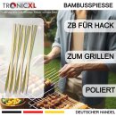 25 x Flachspiesse Flache Bambusspieß Grillspieß Holzspieß Holz Spieße Grillen BBQ