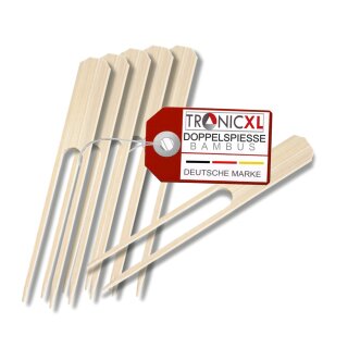 200 x 13,5cm Doppelspieße Fingerfood Spieße Catering Bambus Grill Cocktail Party Käse Picker Sticks Bambusspieß