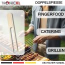 200 x 13,5cm Doppelspieße Fingerfood Spieße Catering Bambus Grill Cocktail Party Käse Picker Sticks Bambusspieß