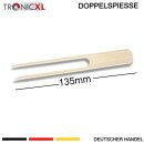 200 x 13,5cm Doppelspieße Fingerfood Spieße Catering Bambus Grill Cocktail Party Käse Picker Sticks Bambusspieß