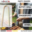 50 x 100mm Bambus Fingerfood Zangen Einwegbesteck Party Grillen BBQ