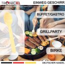 100 x Einweg Löffel Einwegbesteck Besteck Holzlöffel Camping Grillen BBQ