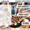 100 x Einweg Gabel Einwegbesteck Besteck Holzgabel Camping Grillen BBQ