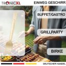 100 x Einweg Gabel Einwegbesteck Besteck Holzgabel Camping Grillen BBQ