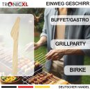 100 x Einweg Messer Einwegbesteck Besteck Holzmesser Camping Grillen BBQ