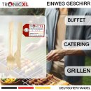 100 x Einweg Gabel + Messer Einwegbesteck Geschirr Besteck Holzmesser Camping Grillen BBQ