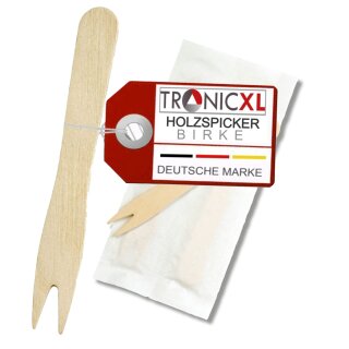 2000 x Holzspicker I EINZELN VERPACKT I Pommesgabel Spicker Holz Pommesgabeln Currywurst Pommes Holzspieße