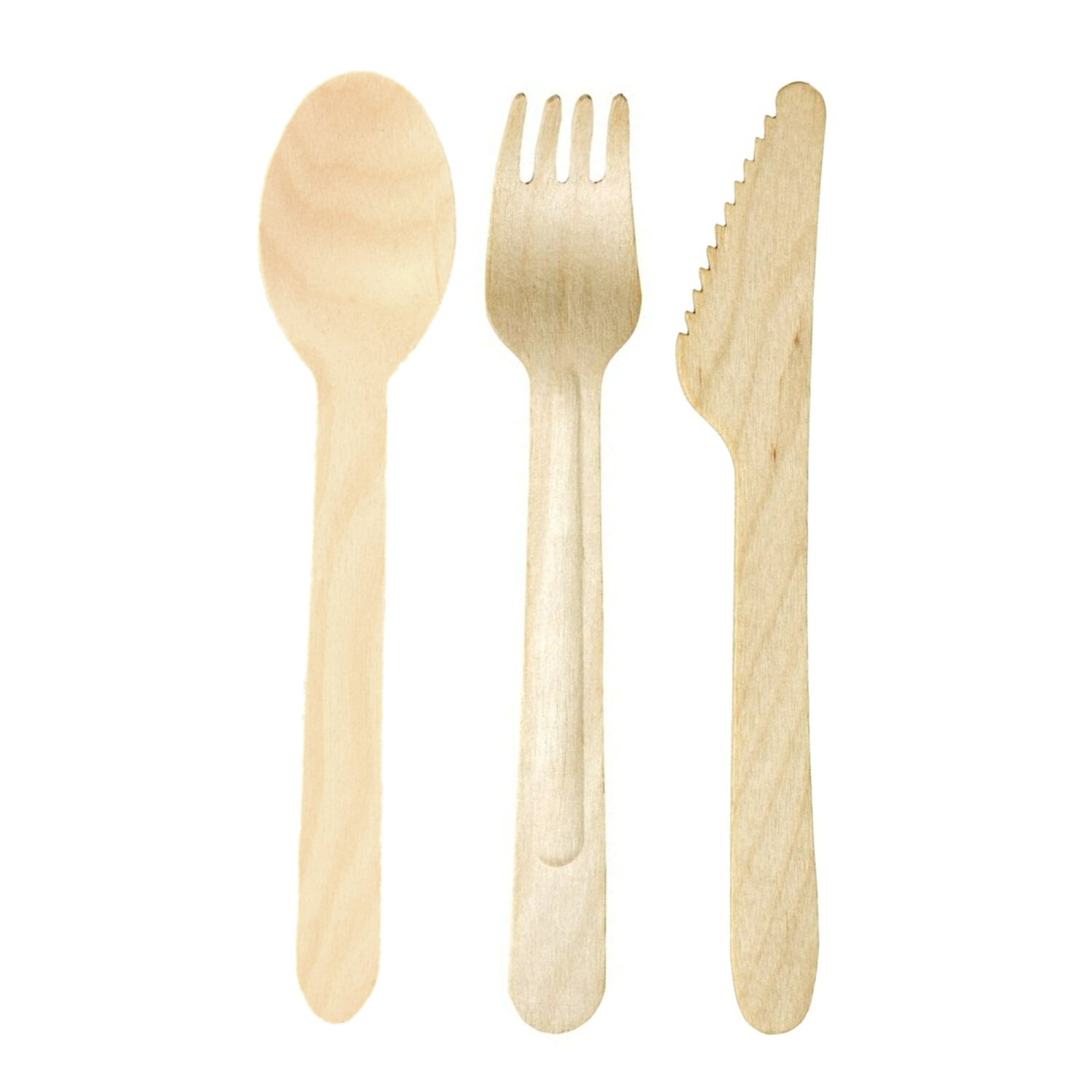 spielzeug geschirr holz 100 x Holzgeschirr Löffel Gabel Messer Camping Besteck Holz Geschirr