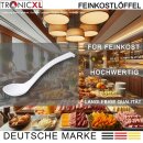 12 Stück SAN Feinkostlöffel spülmaschinenfest Löffel Feinkost Kunststofflöffel Salatlöffel weiß