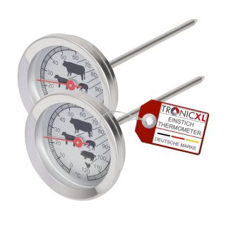 2 Stück BBQ Bratenthermometer Grillthermometer Thermometer Einstich Einstichthermometer