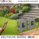 2 Stück Rattan Optik Hocker Tabur Stapelhocker Campingsitz Garten Gast Sitz Stuhl