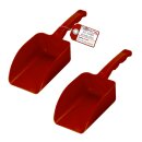 2x 750ml Schaufel rot Handschaufel Kunststoff Loch...