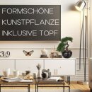 Kunstpflanze Deko Bonsai Zeder 25cm mit Topf Keramik künstlich klein Kunststoff