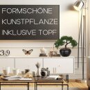 Kunstpflanze Deko Bonsai Zeder 26cm mit Topf Keramik künstlich klein Kunststoff