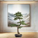 XL Kunstpflanze Deko Bonsai Zeder 1m x 60 cm mit Topf künstlich Kunststoff Dekoration