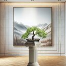 Kleine Kunstpflanze Deko Bonsai Steineibe Eibe 23cm x 30cm mit Topf künstlich Kunststoff Dekoration