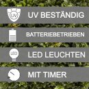 Kunstpflanze Buchsbaumkugel Ø35cm 35 LED Lichterkette 6h Timer UV beständig künstlich
