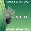 2 Stück Kunstpflanze Steineibenbusch 33cm mit Topf Busch künstlich Steineibe Deko