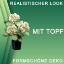 Kunstpflanze Hortensie Hortenisenbusch mit Topf 58cm hoch...