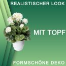 Kunstpflanze Geranie Geranienbusch mit Topf Melamin 34cm...