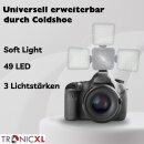 Foto Lampe LED Mini Selfie Licht Kamera Hot Shoe Cold 1/4" Video Stativ Adapter