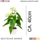 Kunstpflanze Anthurie mit Topf ca. 40cm Deko-Idee weiß grün künstlich Pflanze