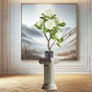 Große Kunstpflanze ca. 85cm Hortensie Real Touch Busch künstlich Deko creme