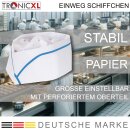 1000 x Einweg Papier Schiffchen Kochhaube Kochmütze Papierchiffchen weiß blau