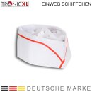 1000 x Einweg Papier Schiffchen Kochhaube Kochmütze Papierchiffchen weiß rot