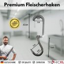 2x Euro-Haken Din 5047 35x12 mm  Rohrbahnhaken Rohrhaken Fleischerhaken